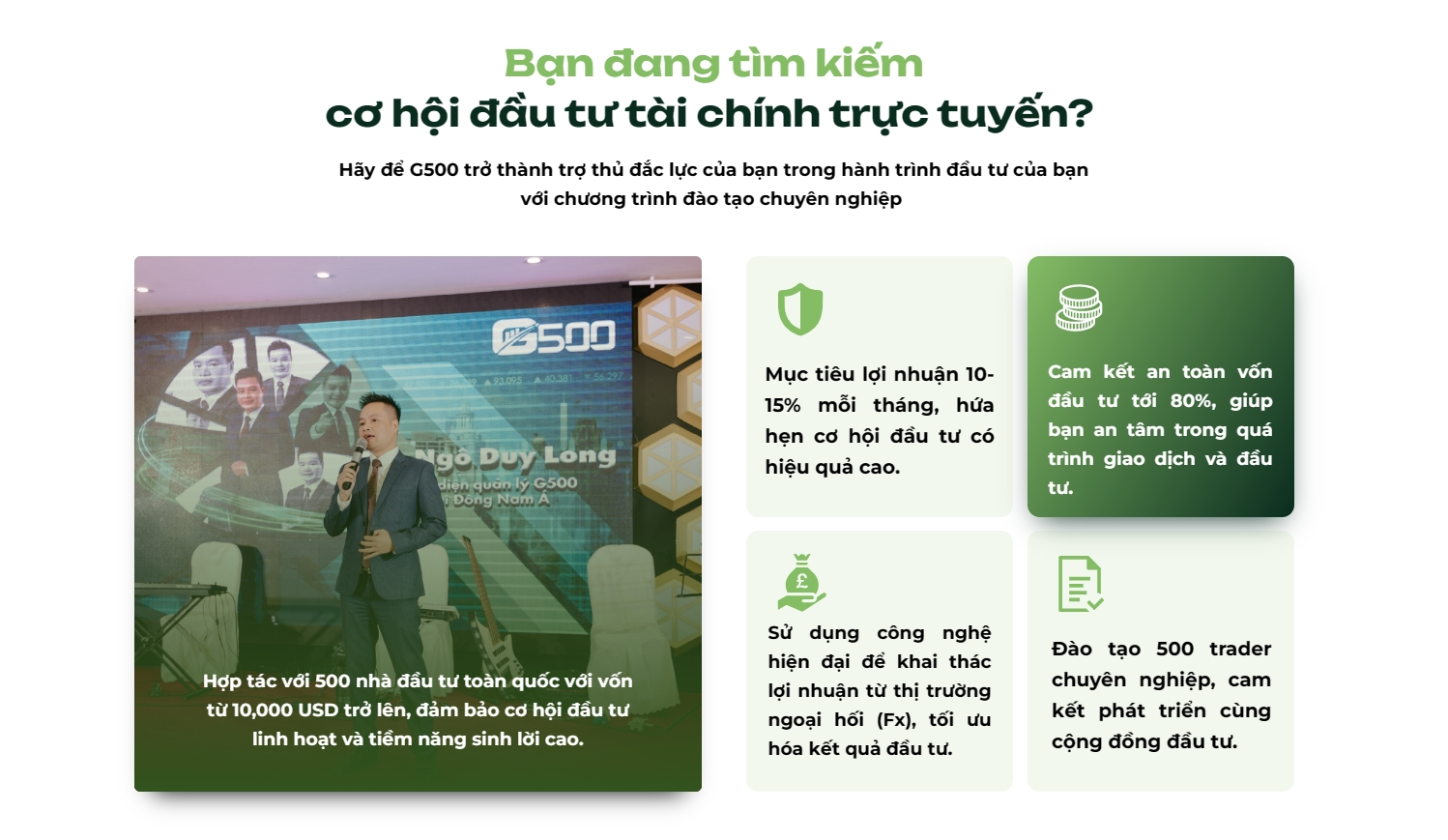 Dịch vụ G500 cung cấp 