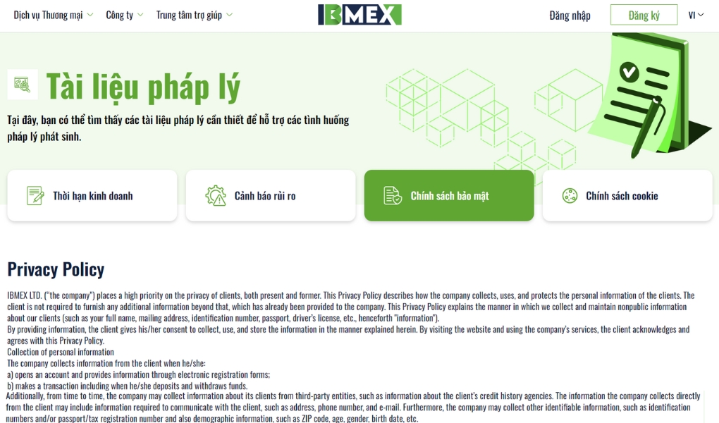 Tài liệu pháp lý sàn IBMEX lừa đảo